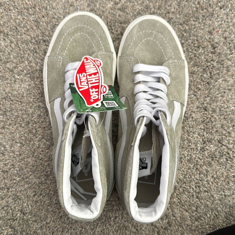 Vans Sk8 Hi NWT SZ 7.5 Women’s.  Color is Sage suede.